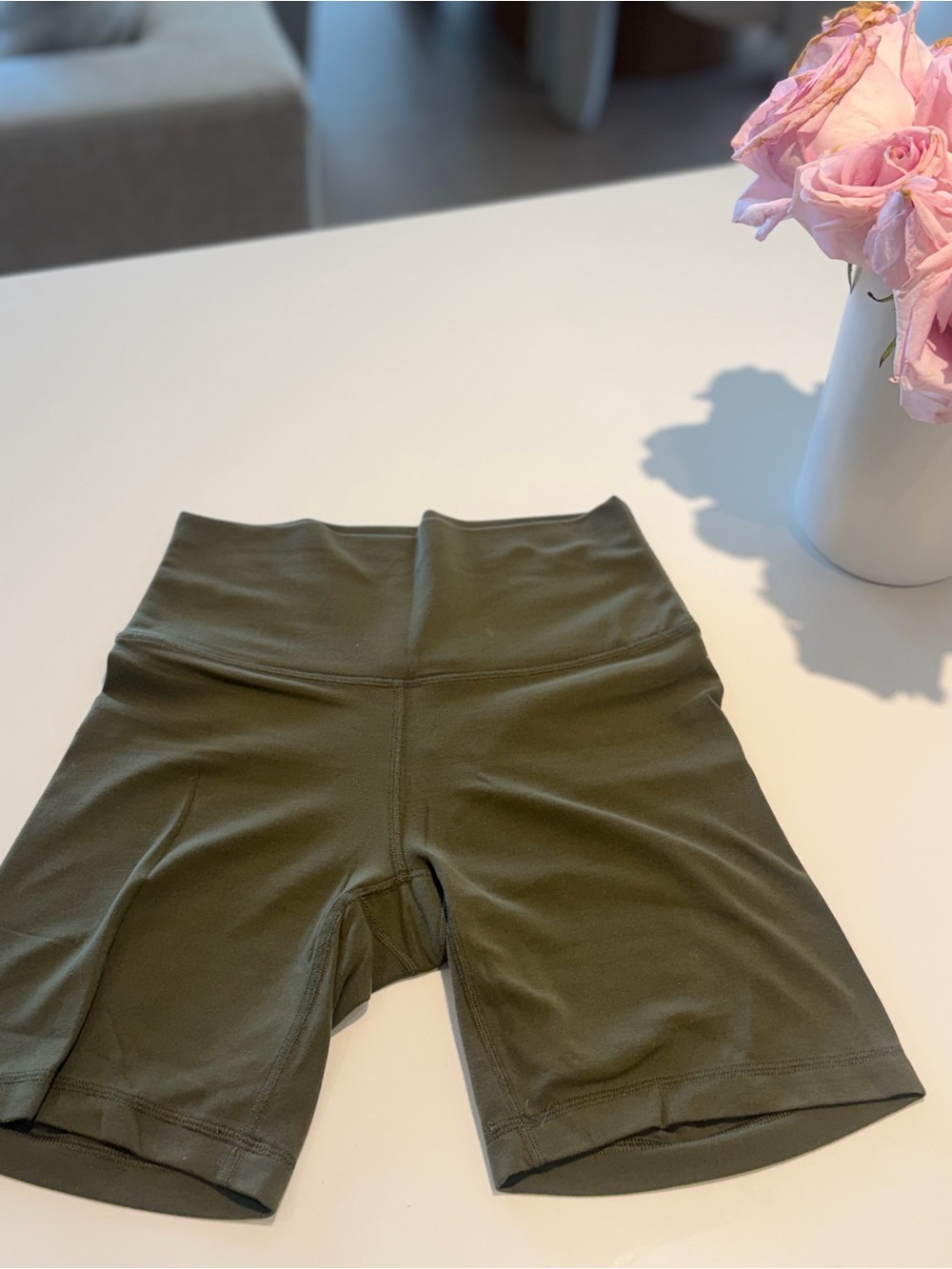 Aritzia Buttee Olive Green Women's Bike Shorts